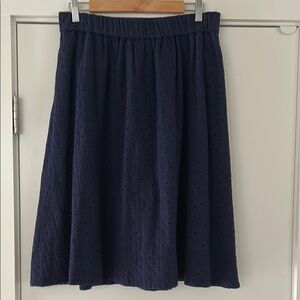 1901 Blue Knee-Length A-Line Eyelet Skirt